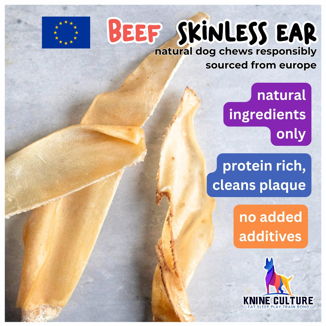 Sliced Beef Ear (Air Dried) - single protein chew for dogs, natural ingredient