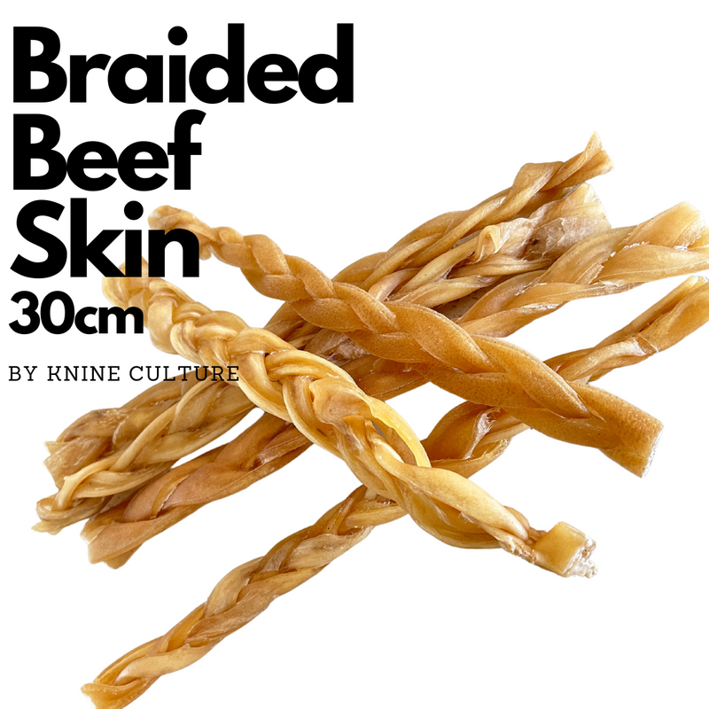 Natural Braided Beef Skin (30cm)