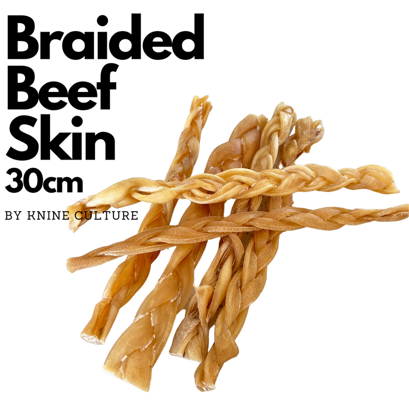 Braided Beef Skin 30cm - k9culture K9 Culture