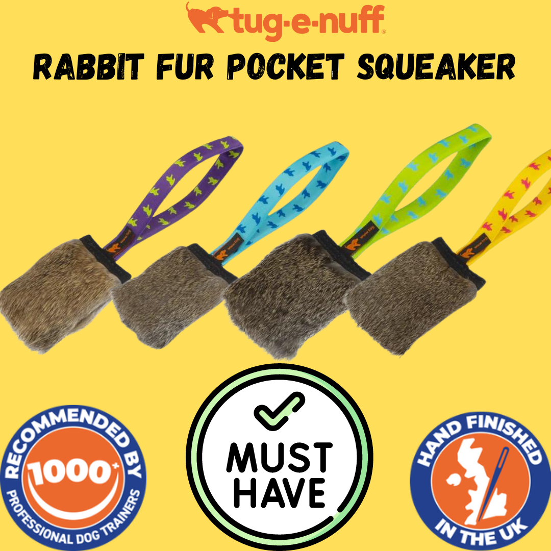 Rabbit Skin Pocket Squeaker - k9culture Tug-E-Nuff